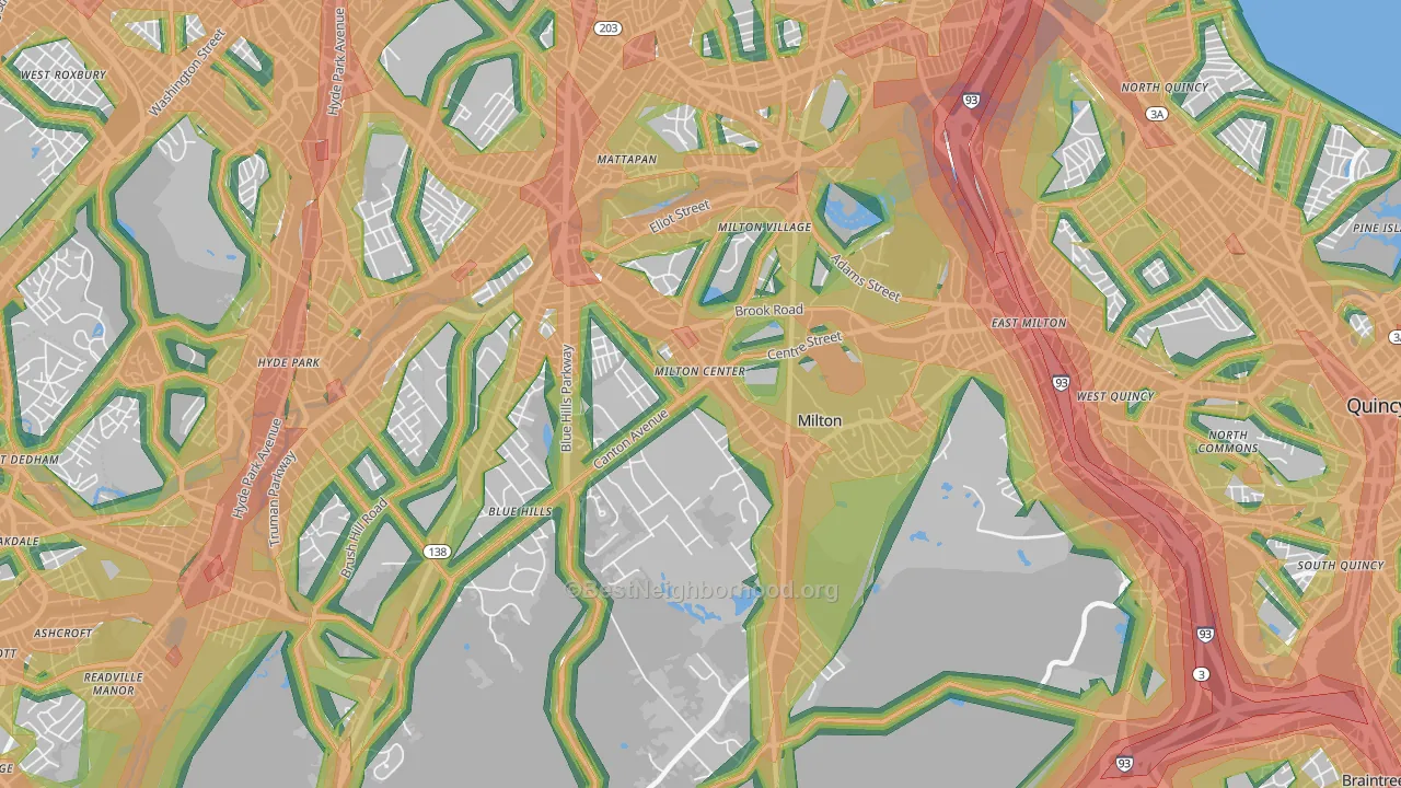 02186, MA Map of Noise Levels in 02186