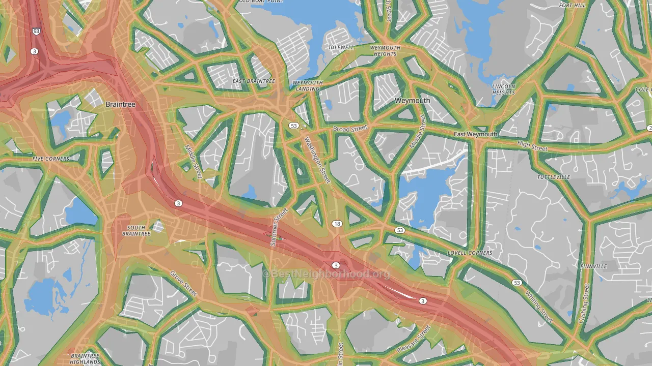02188, MA Map of Noise Levels in 02188
