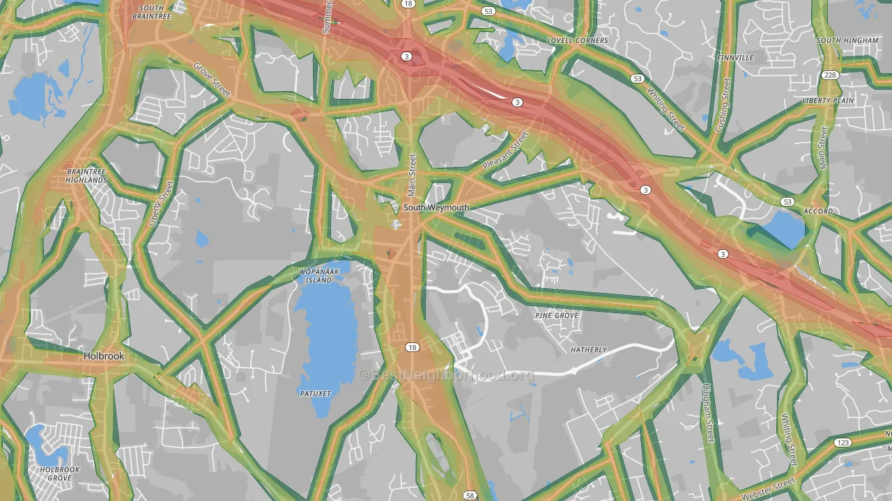 02190, MA Map of Noise Levels in 02190