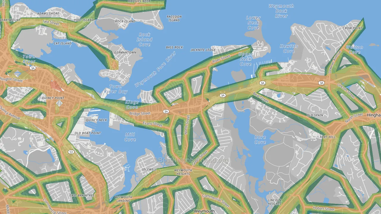 02191, MA Map of Noise Levels in 02191