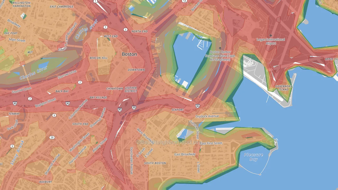 02210, MA Map of Noise Levels in 02210