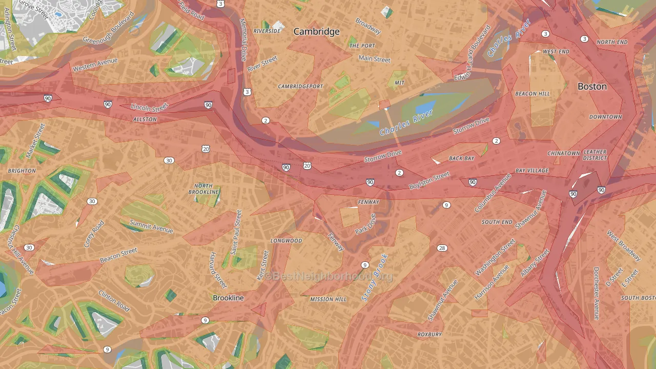 02215, MA Map of Noise Levels in 02215