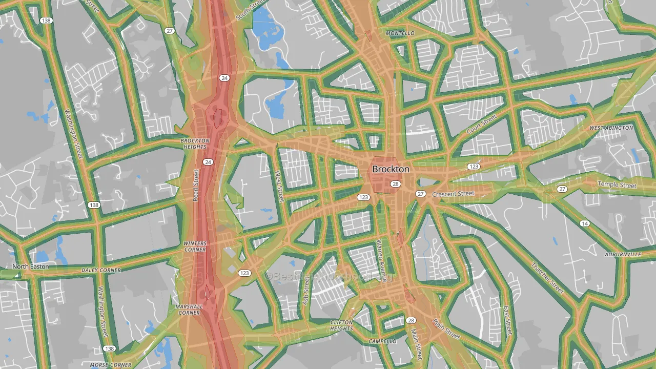 02301, MA Map of Noise Levels in 02301