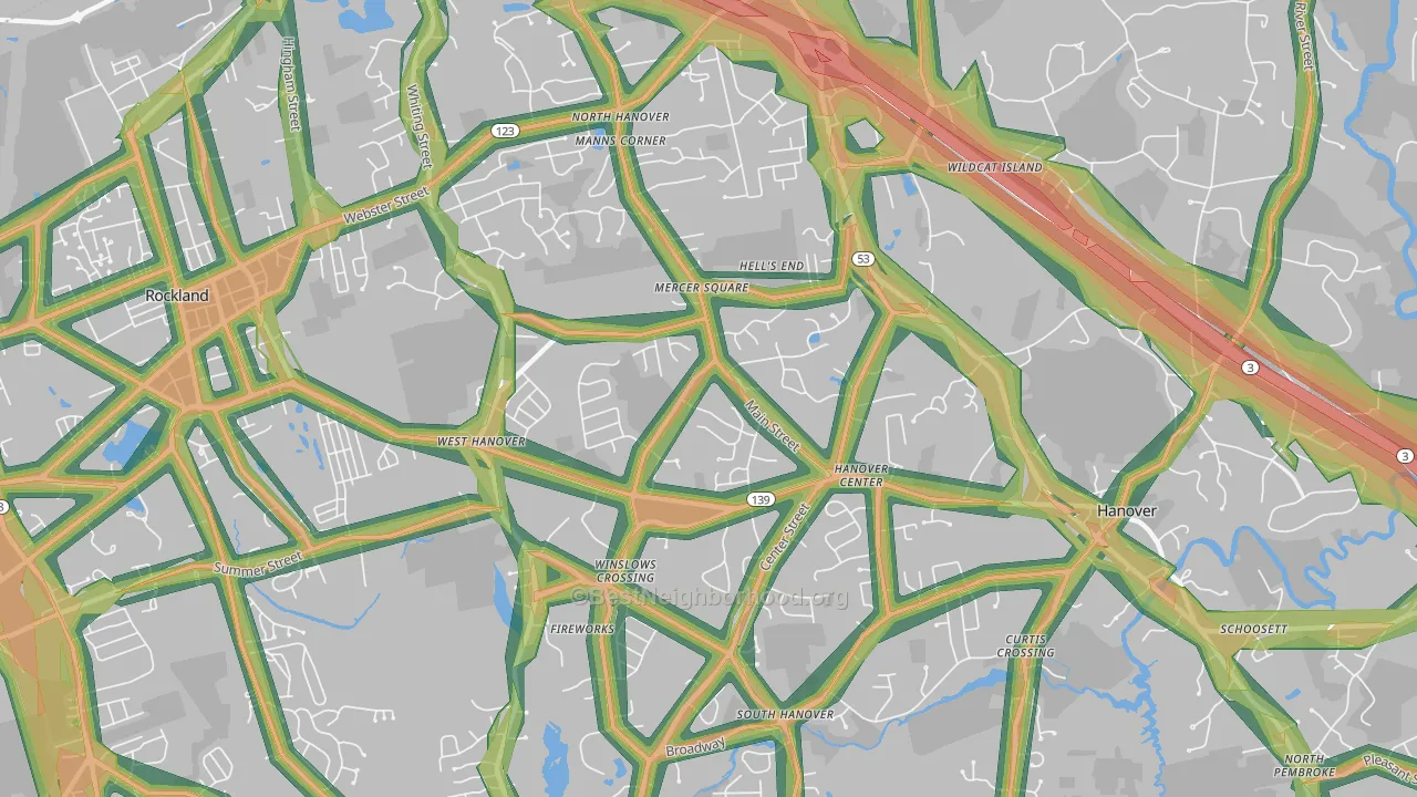 02339, MA Map of Noise Levels in 02339