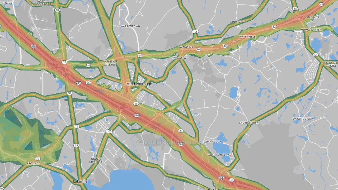 02346, MA Map of Noise Levels in 02346