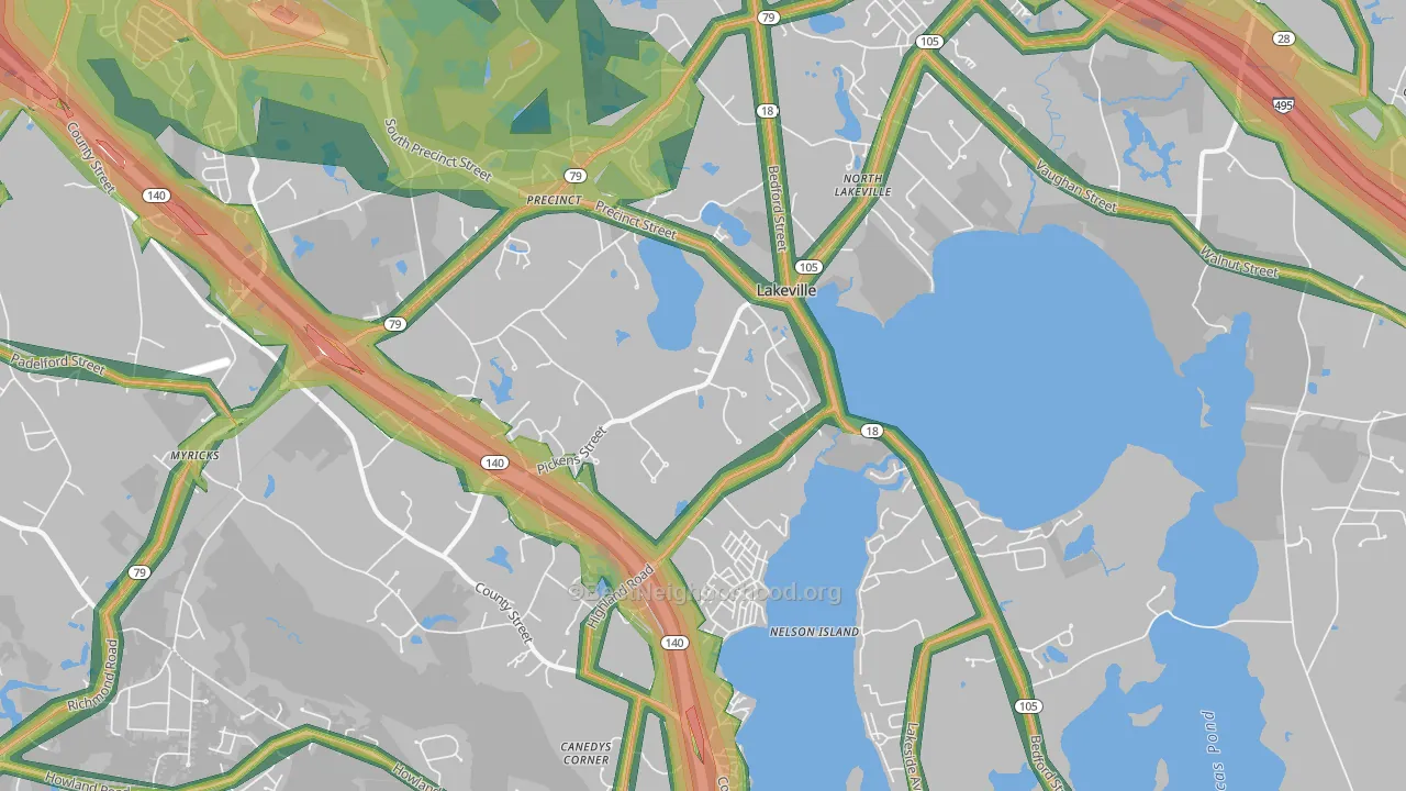 02347, MA Map of Noise Levels in 02347