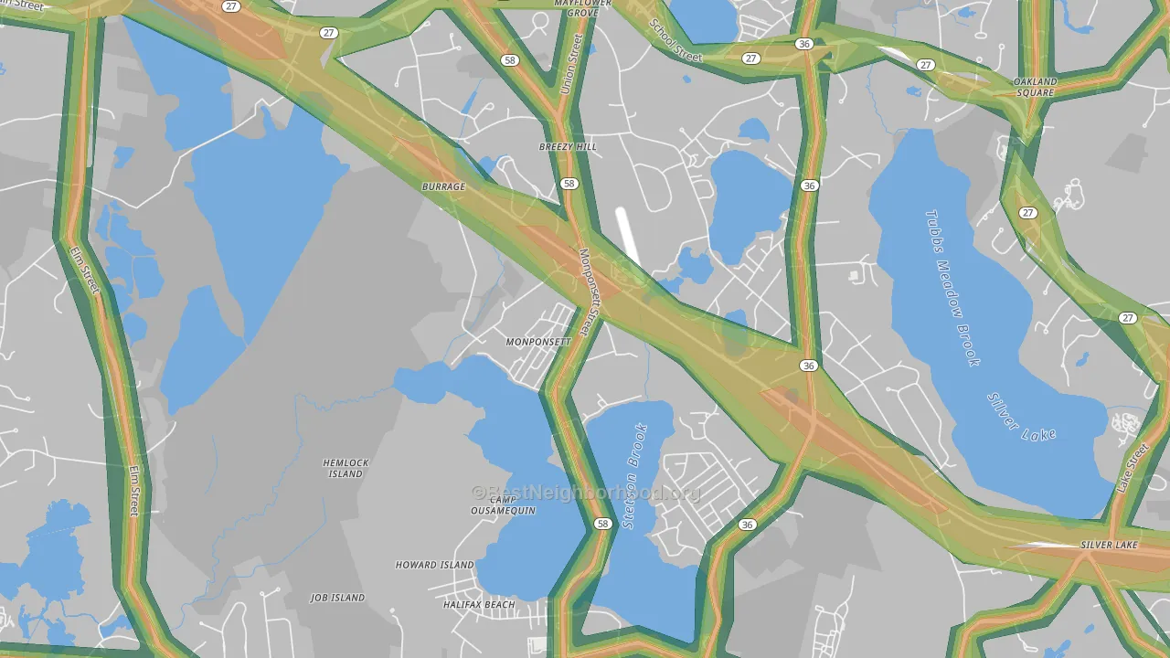 02350, MA Map of Noise Levels in 02350