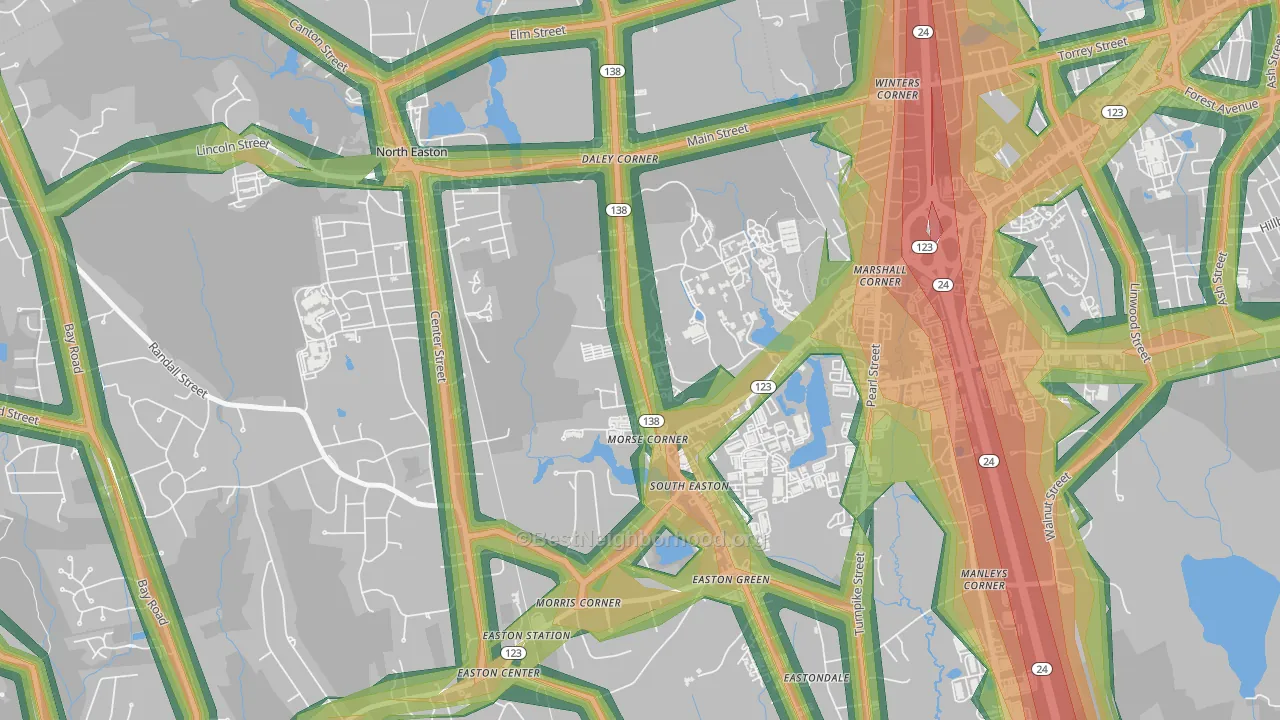 02357, MA Map of Noise Levels in 02357