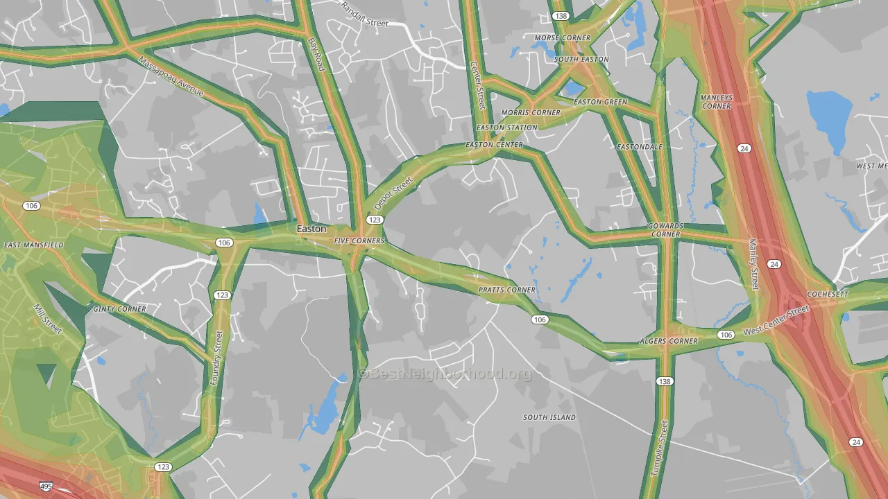 02375, MA Map of Noise Levels in 02375