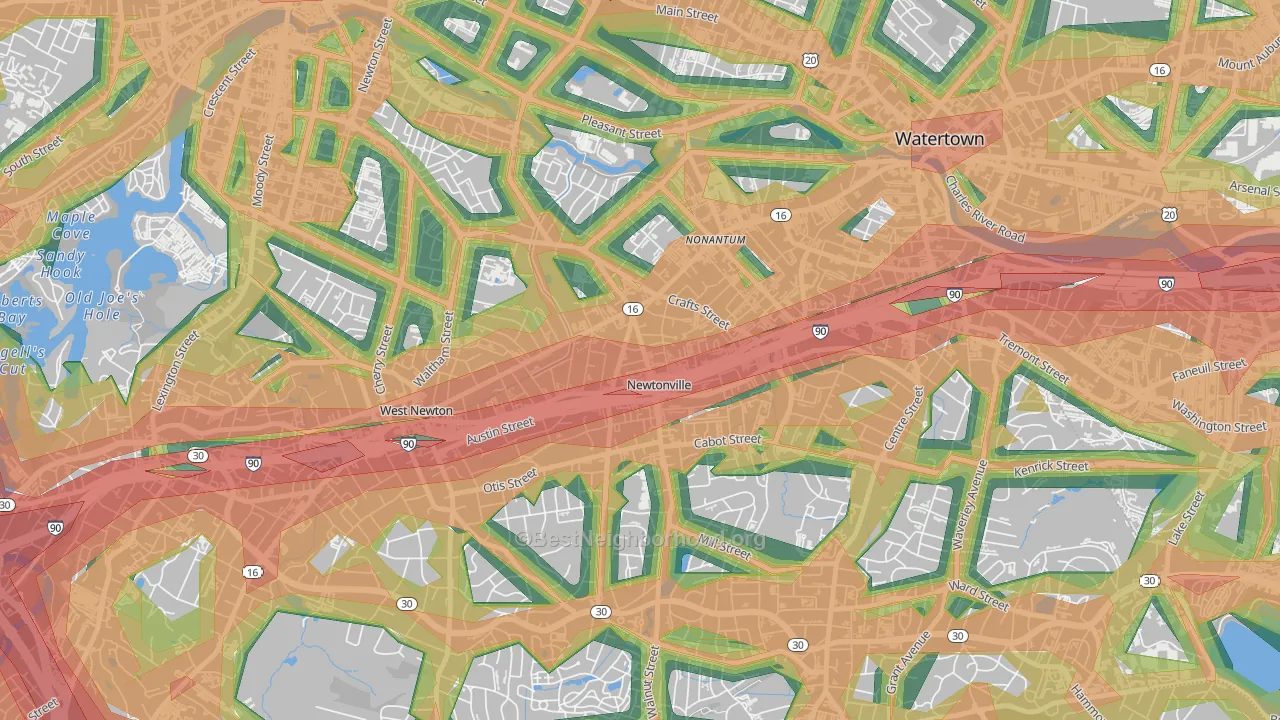 02460, MA Map of Noise Levels in 02460