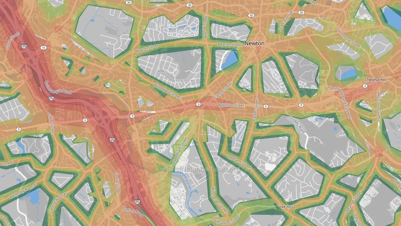02461, MA Map of Noise Levels in 02461