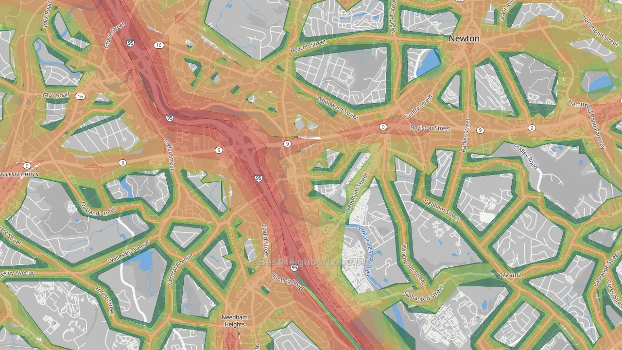 02464, MA Map of Noise Levels in 02464