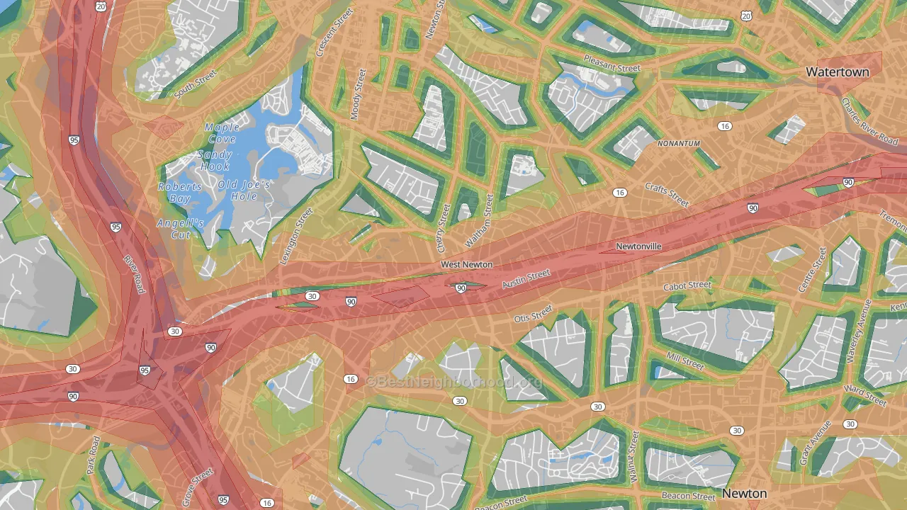02465, MA Map of Noise Levels in 02465