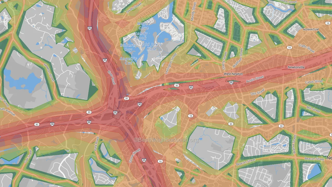 02466, MA Map of Noise Levels in 02466