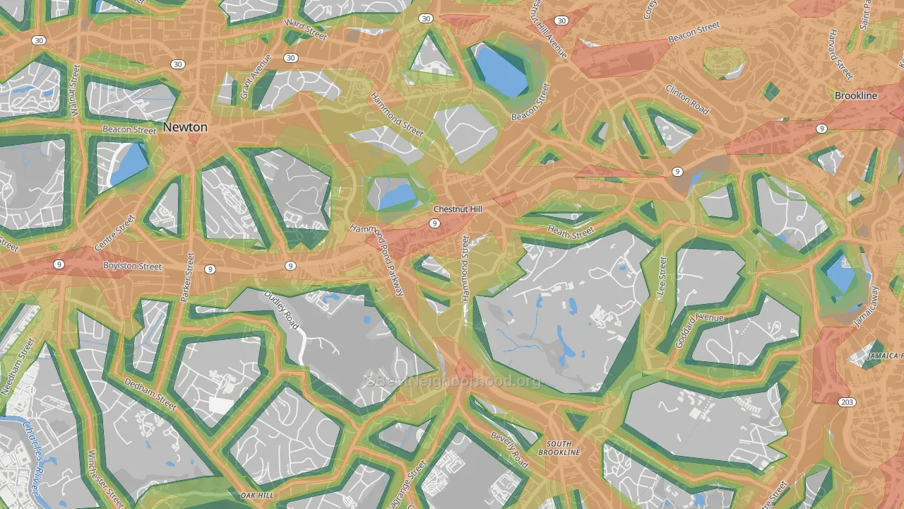 02467, MA Map of Noise Levels in 02467