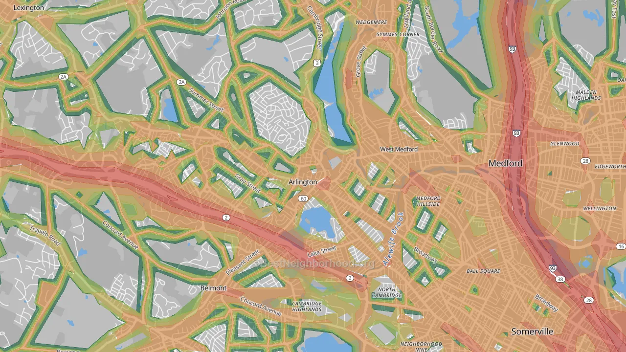 02474, MA Map of Noise Levels in 02474