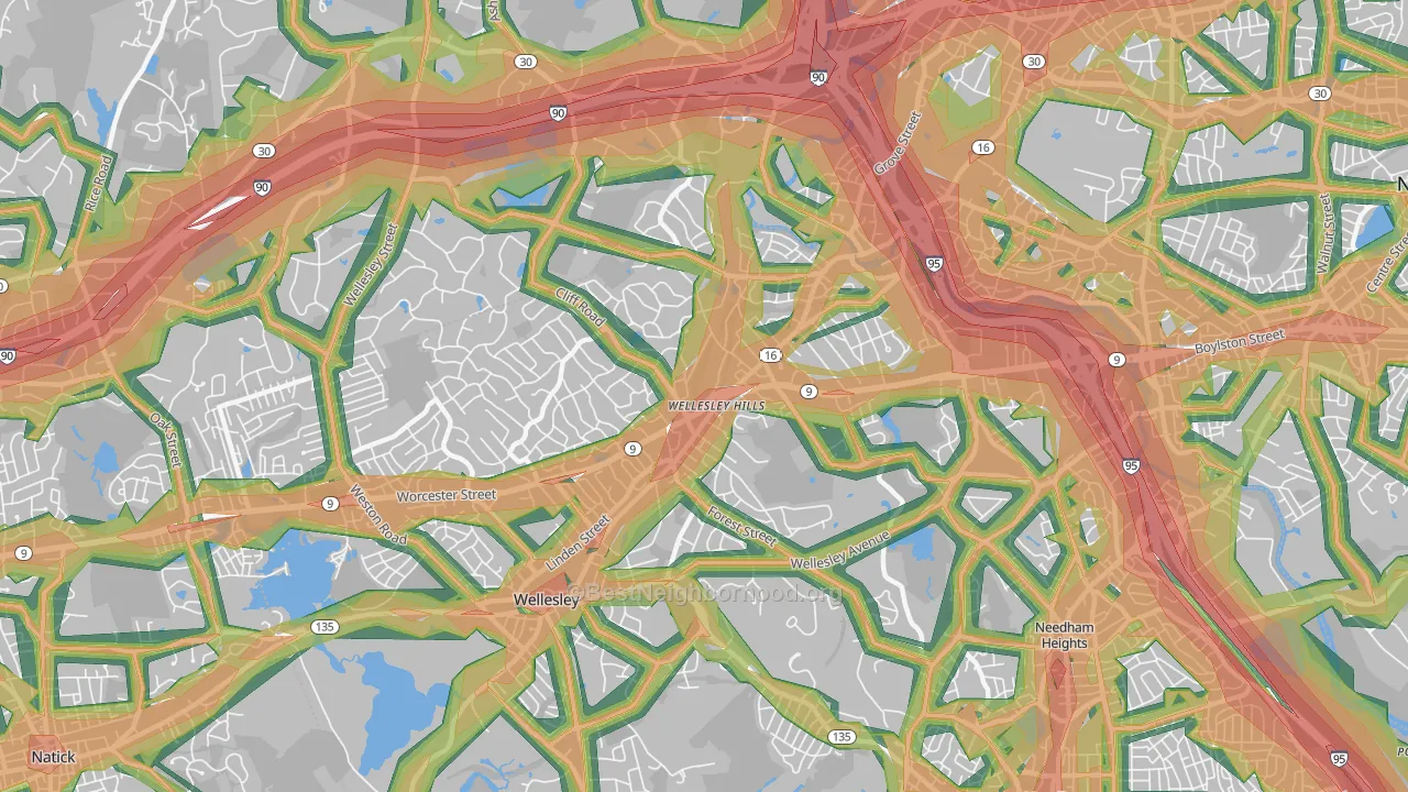 02481, MA Map of Noise Levels in 02481