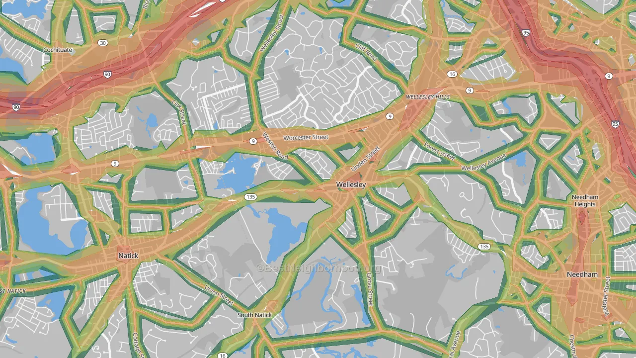 02482, MA Map of Noise Levels in 02482