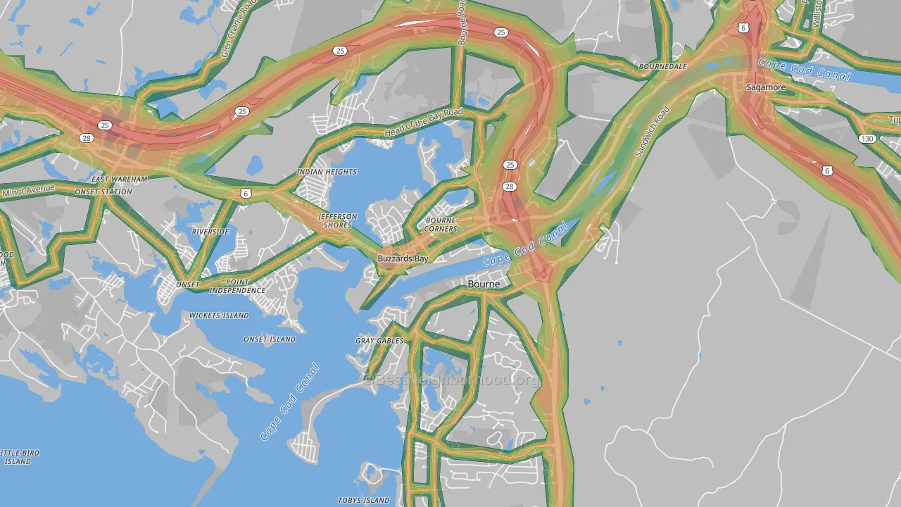 02532, MA Map of Noise Levels in 02532