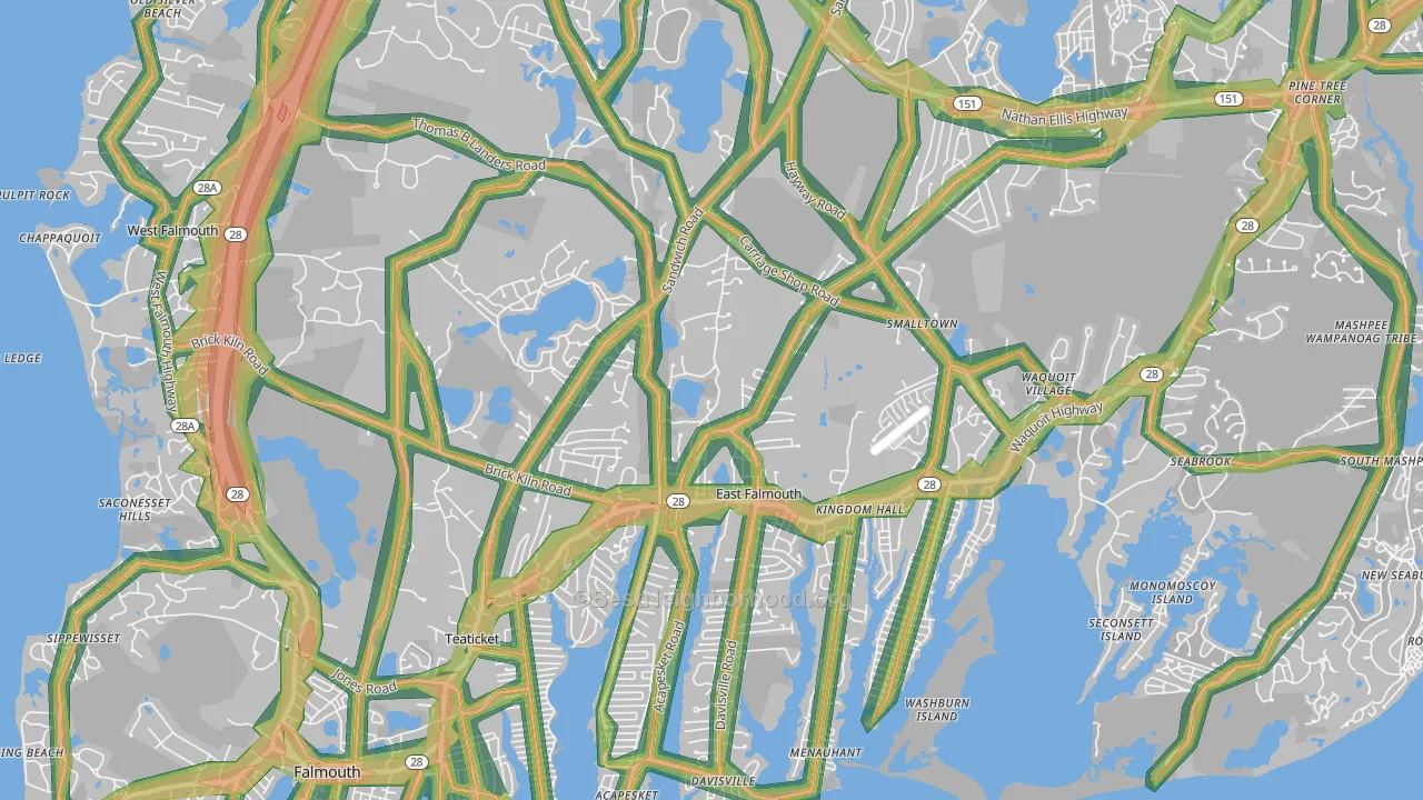02536, MA Map of Noise Levels in 02536