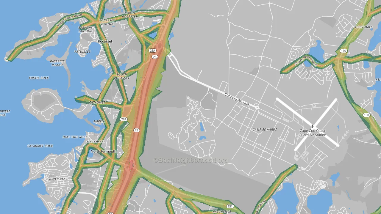 02542, MA Map of Noise Levels in 02542