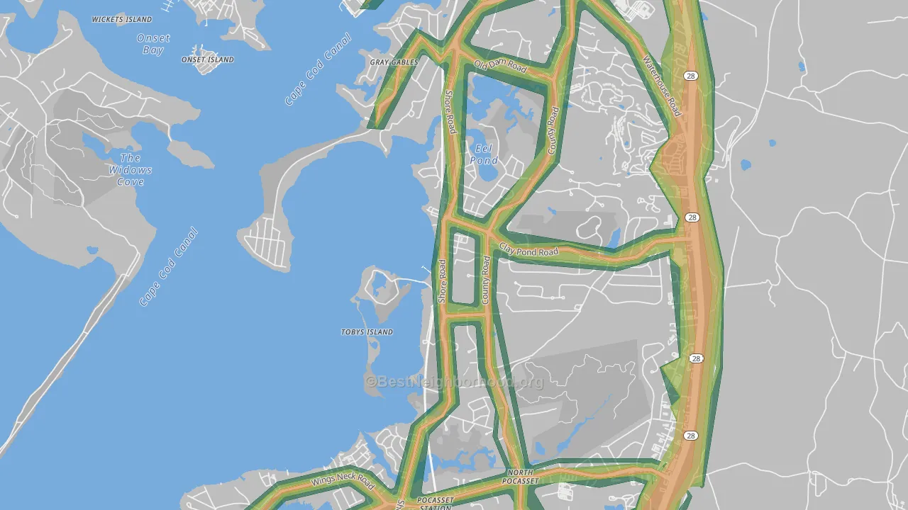 02553, MA Map of Noise Levels in 02553