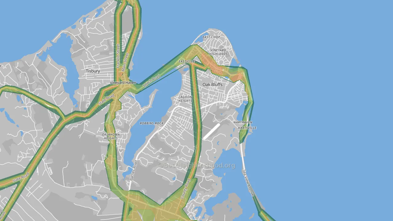 02557, MA Map of Noise Levels in 02557