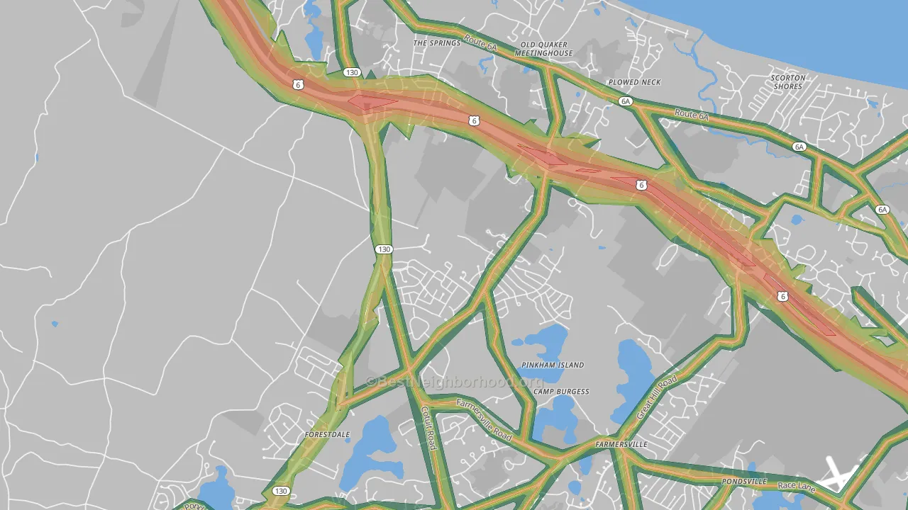 02563, MA Map of Noise Levels in 02563