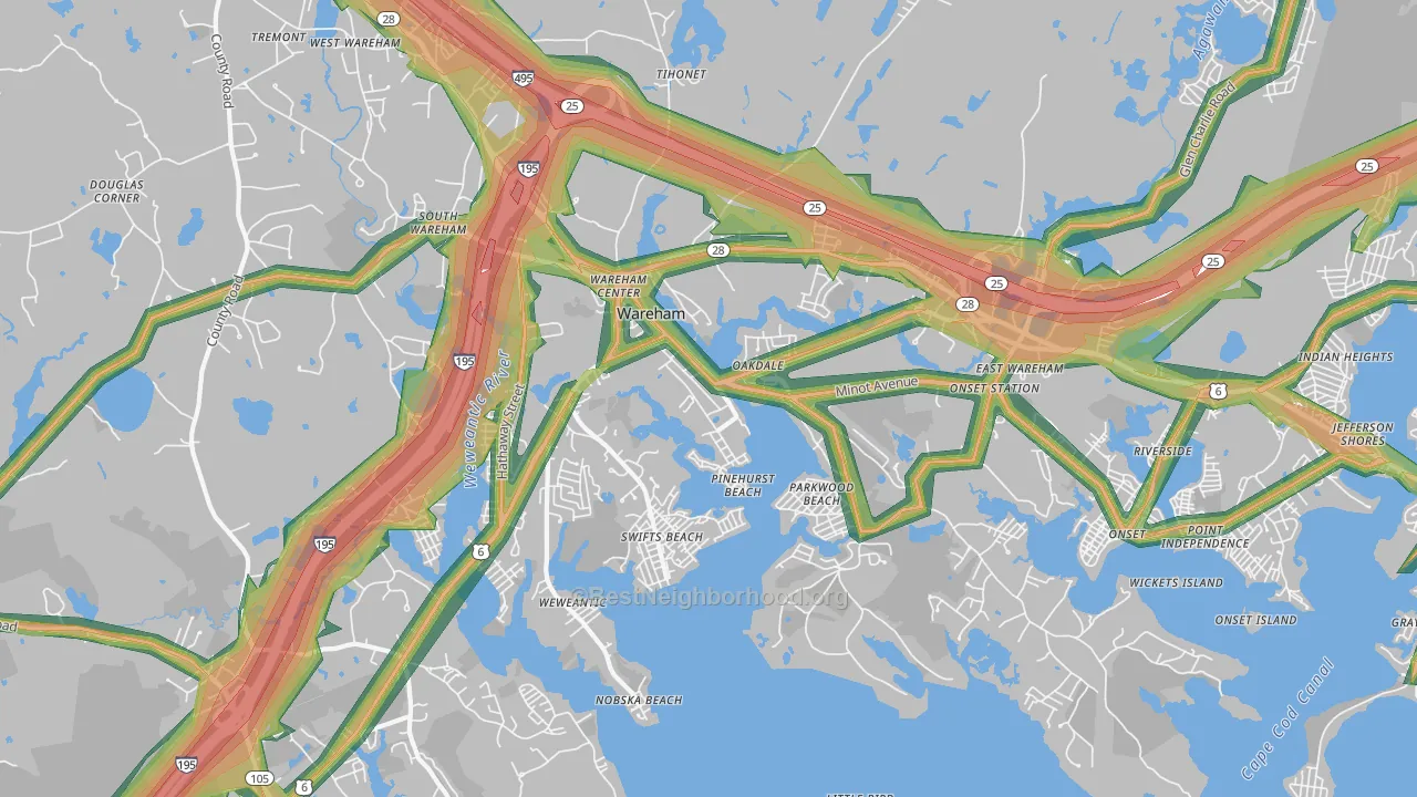 02571, MA Map of Noise Levels in 02571