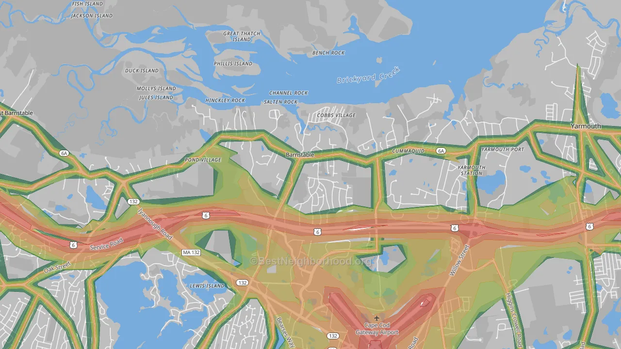 02630, MA Map of Noise Levels in 02630