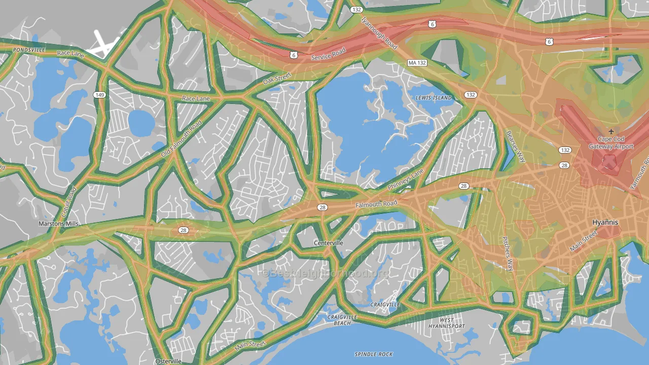 02632, MA Map of Noise Levels in 02632