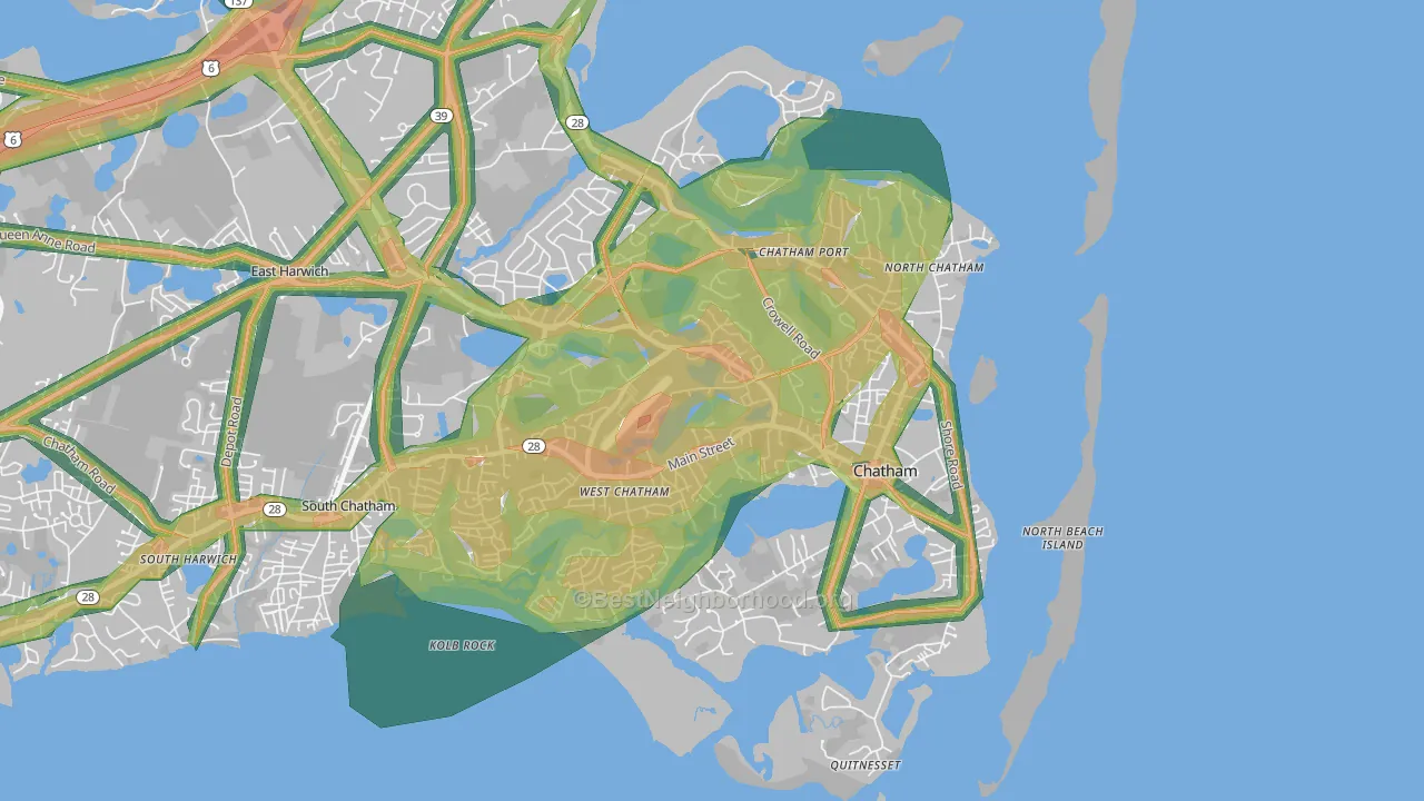 02633, MA Map of Noise Levels in 02633