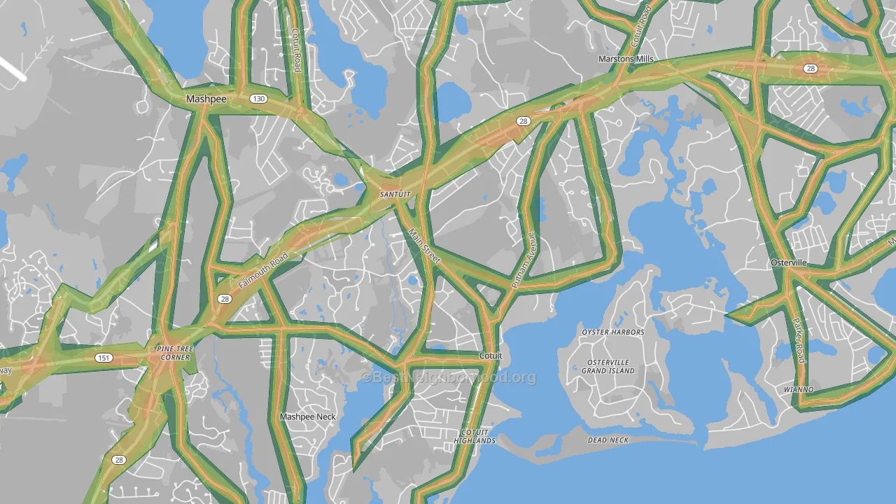 02635, MA Map of Noise Levels in 02635