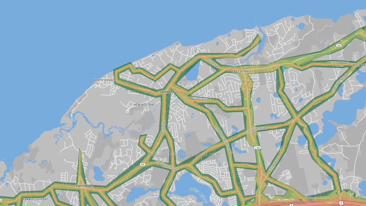 02638, MA Map of Noise Levels in 02638