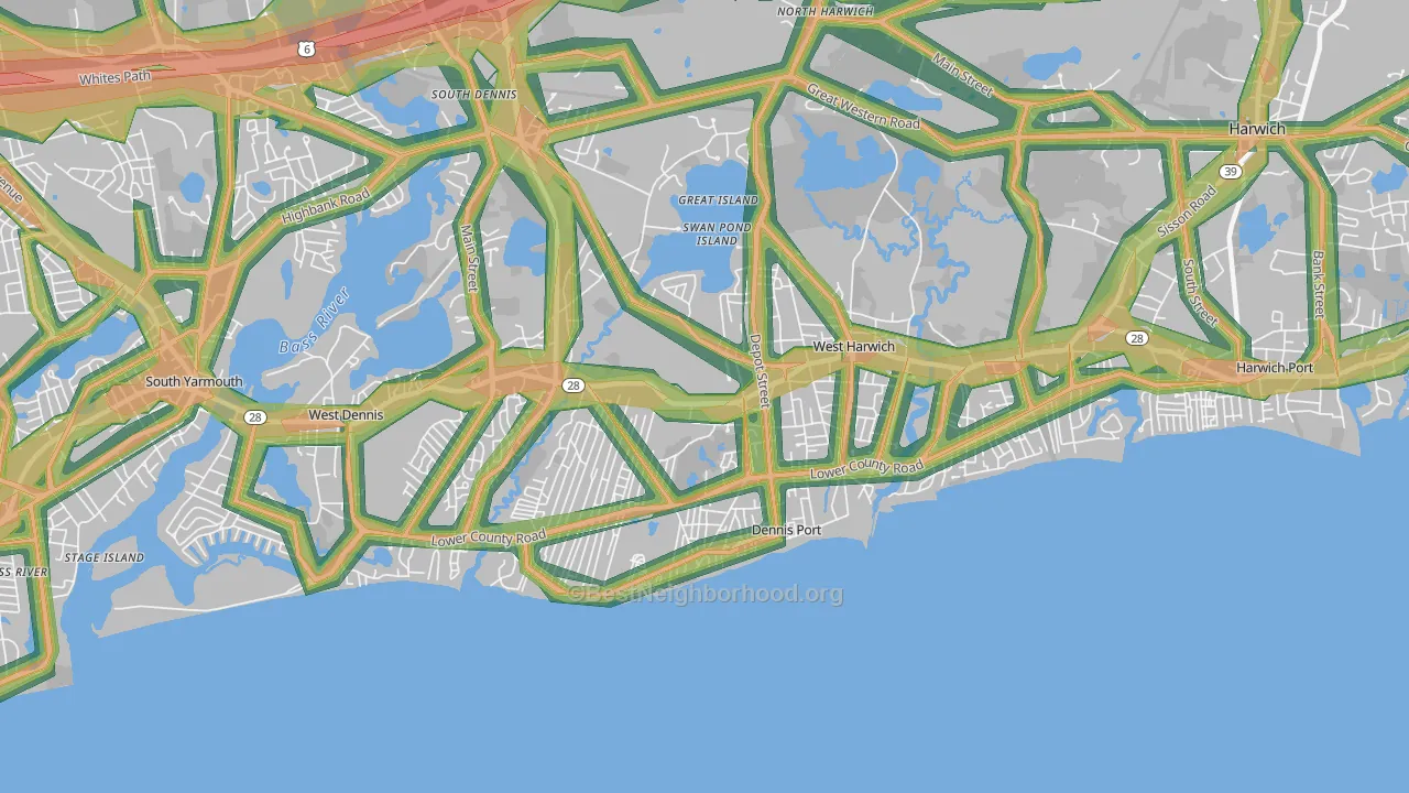 02639, MA Map of Noise Levels in 02639