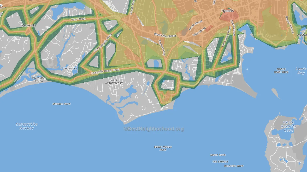 02647, MA Map of Noise Levels in 02647