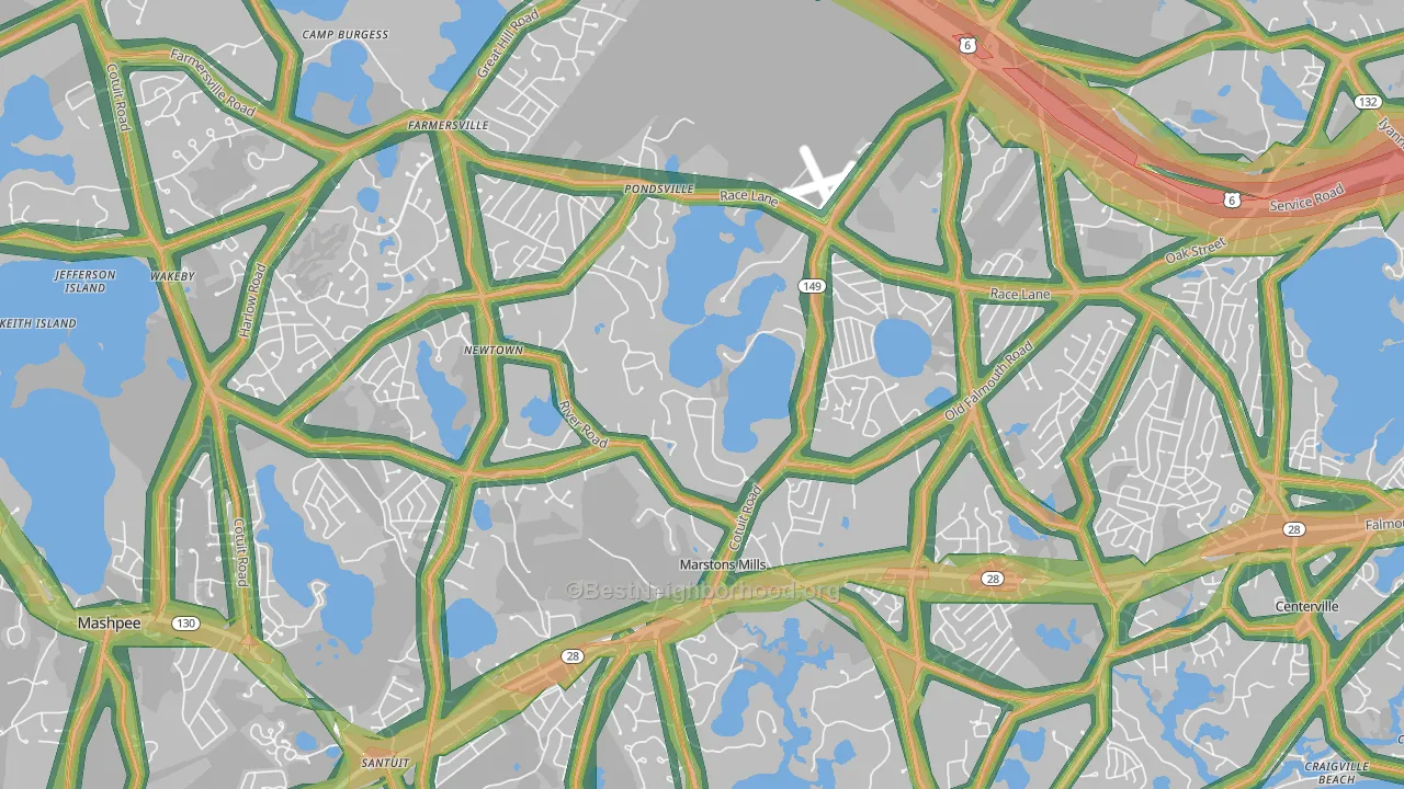 02648, MA Map of Noise Levels in 02648