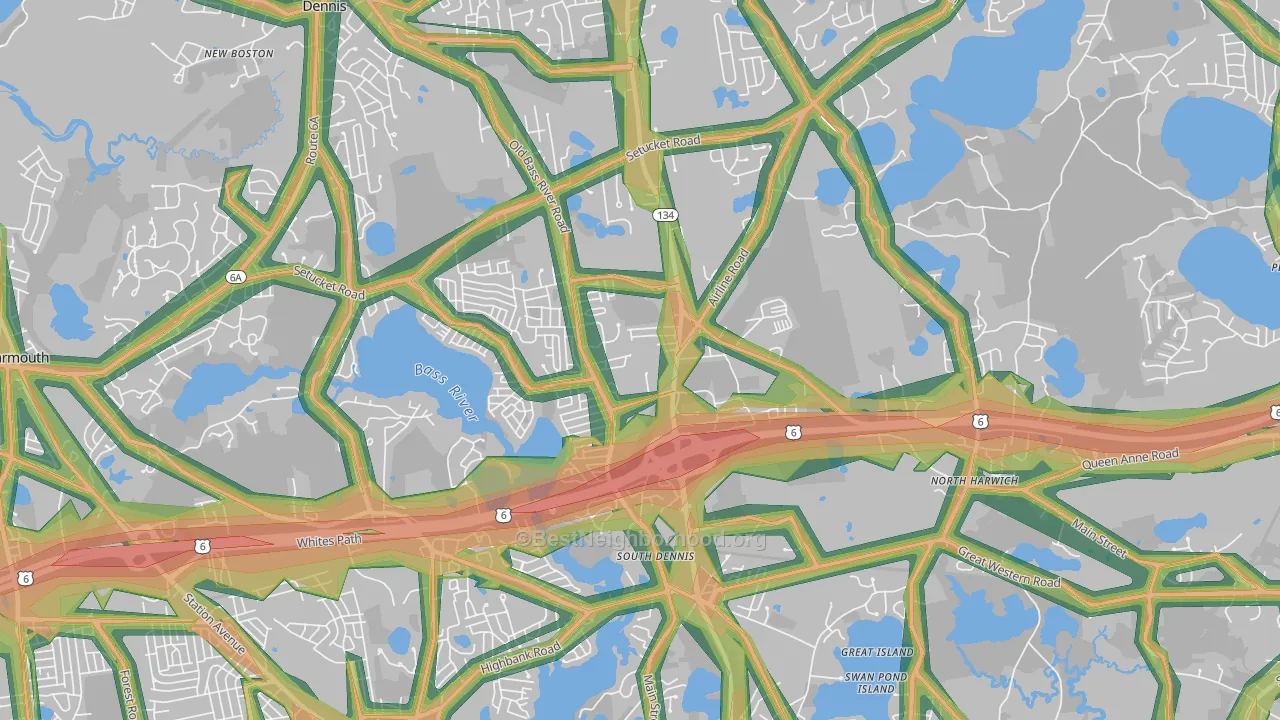 02660, MA Map of Noise Levels in 02660