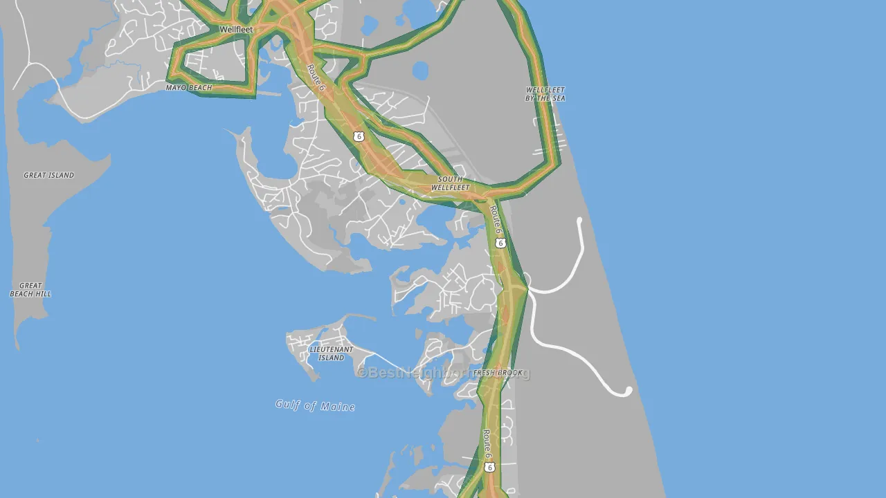 02663, MA Map of Noise Levels in 02663