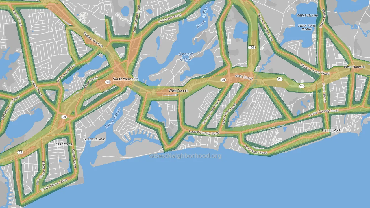 02670, MA Map of Noise Levels in 02670