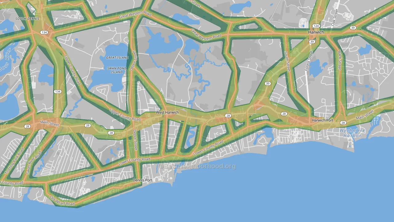 02671, MA Map of Noise Levels in 02671