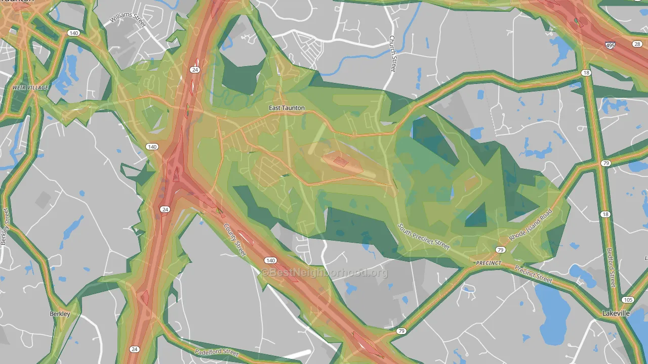 02718, MA Map of Noise Levels in 02718