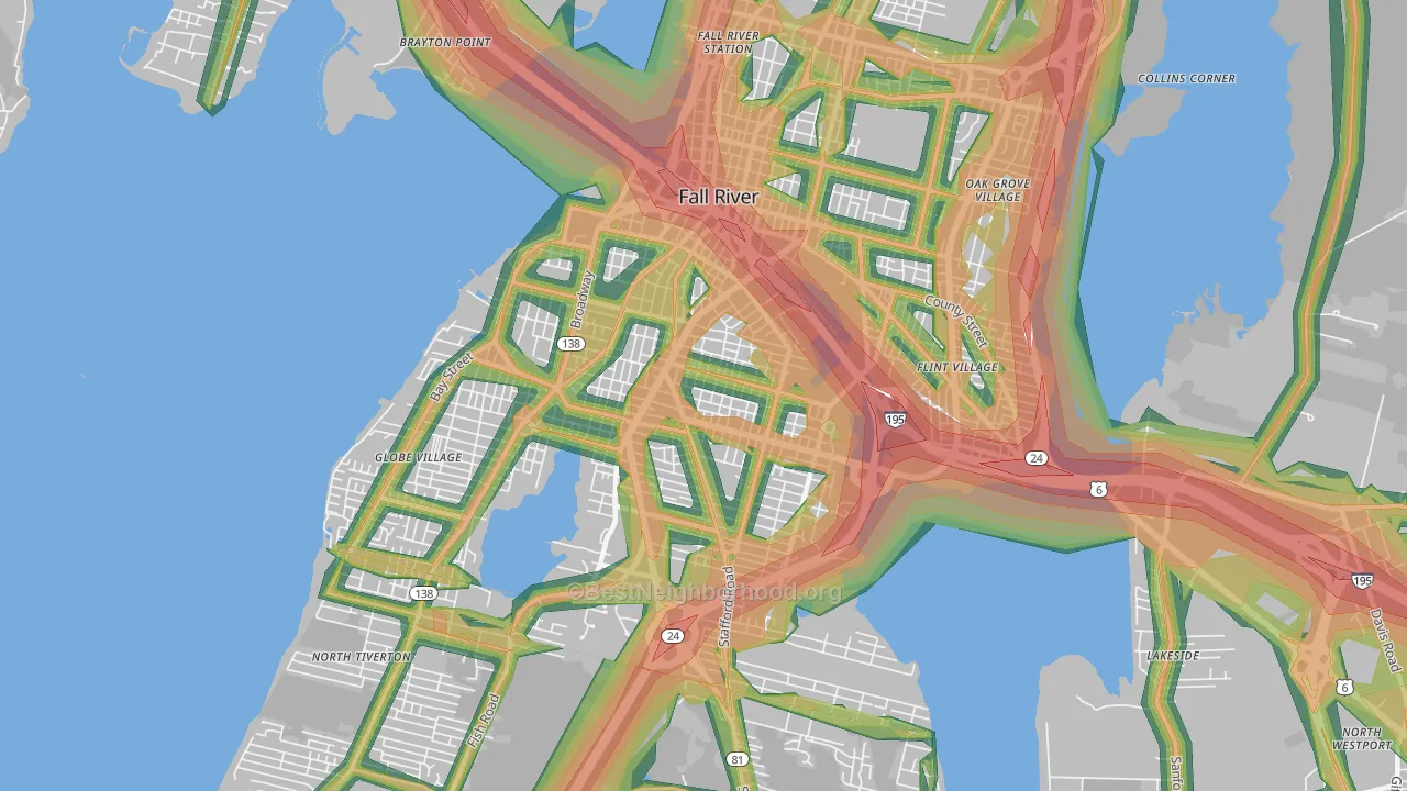 02721, MA Map of Noise Levels in 02721