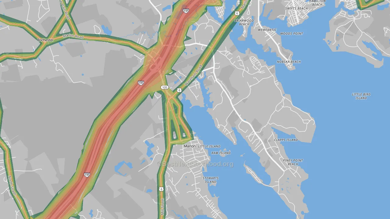 02738, MA Map of Noise Levels in 02738