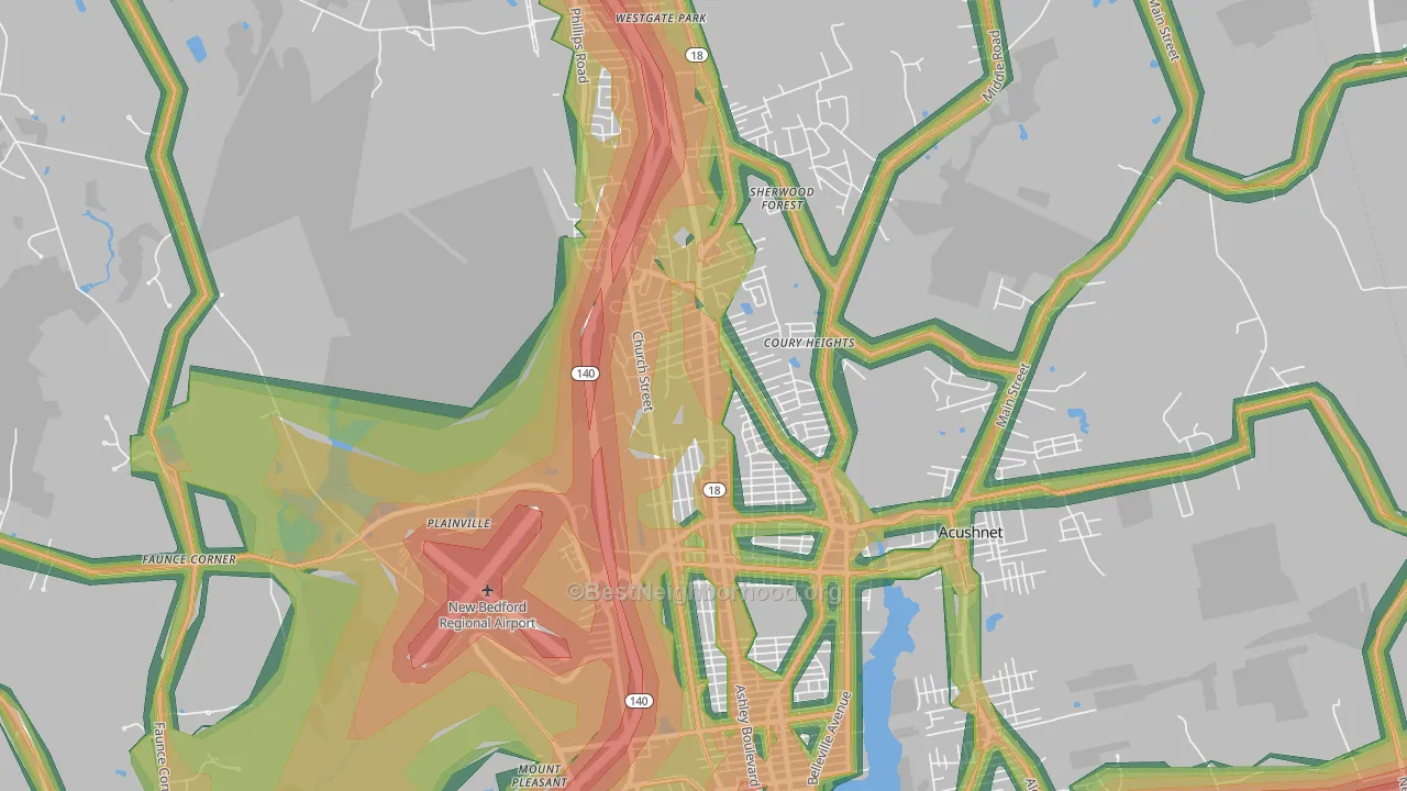 02745, MA Map of Noise Levels in 02745