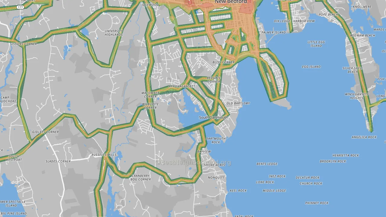02748, MA Map of Noise Levels in 02748