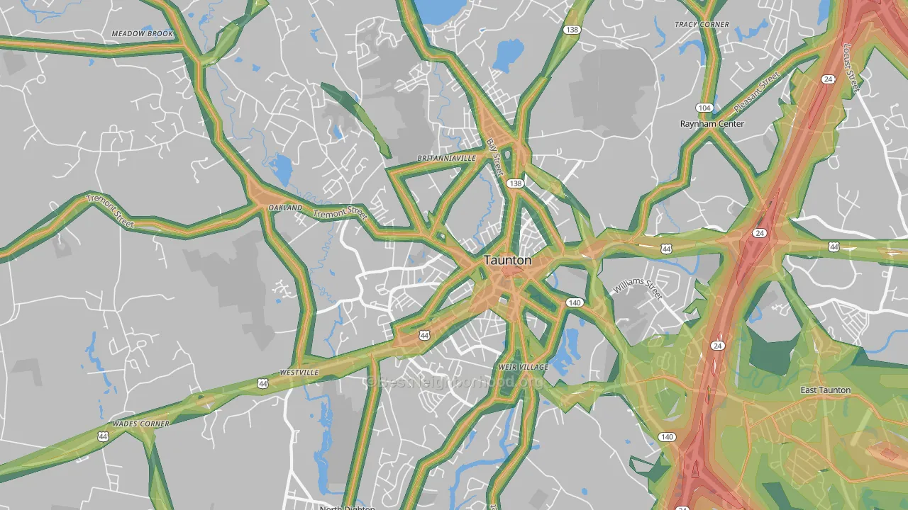 02780, MA Map of Noise Levels in 02780