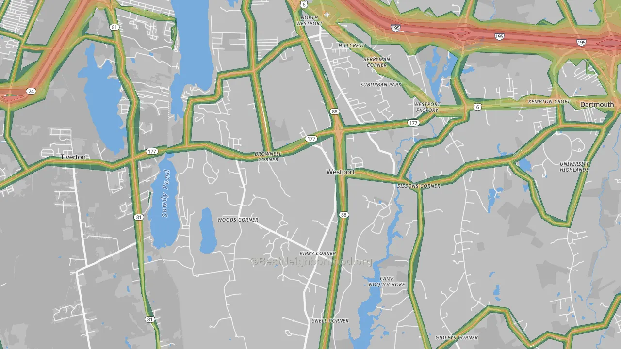 02790, MA Map of Noise Levels in 02790