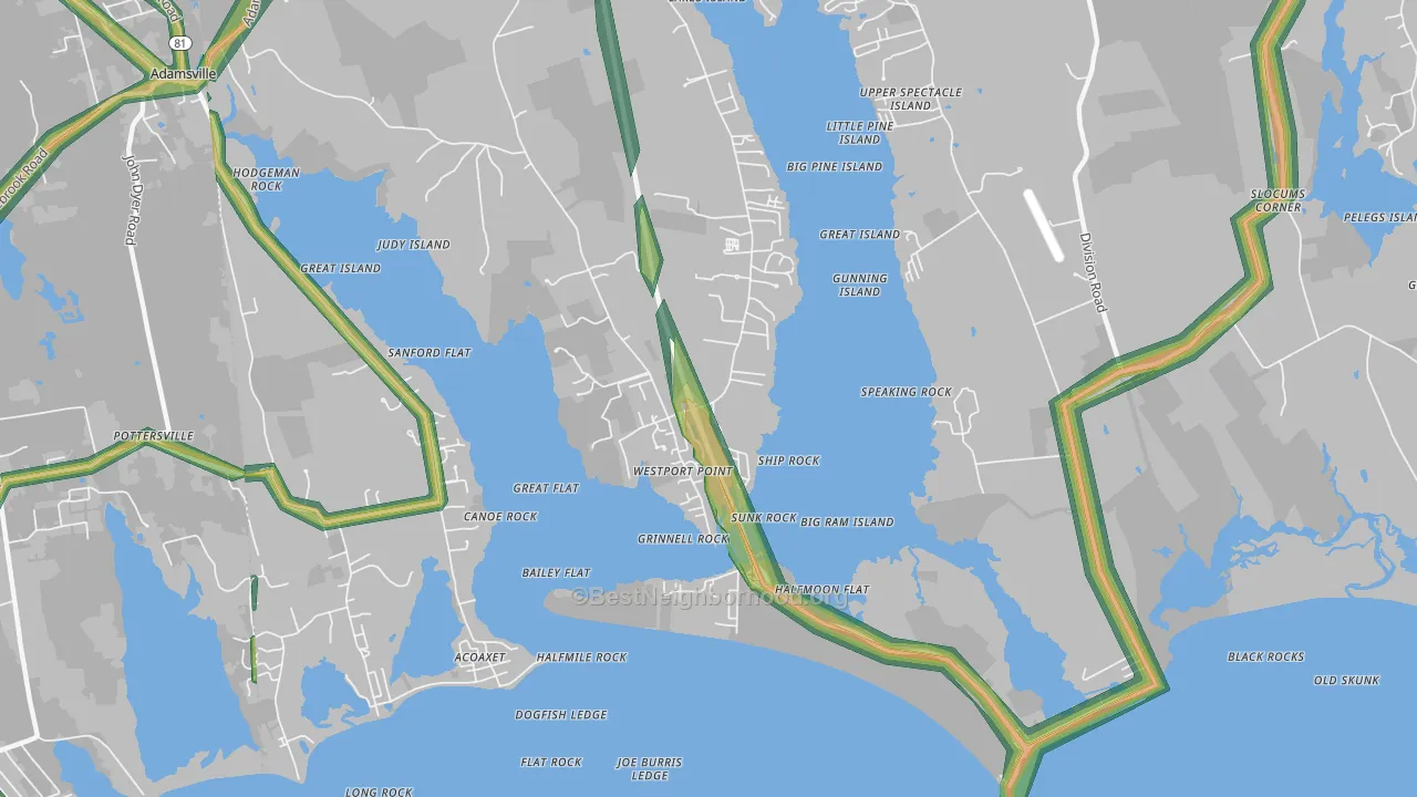 02791, MA Map of Noise Levels in 02791