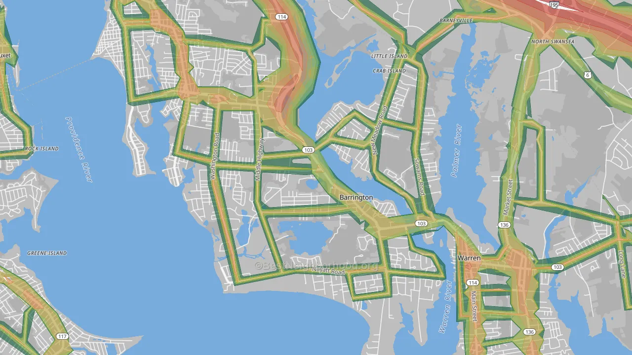 02806, RI Map of Noise Levels in 02806